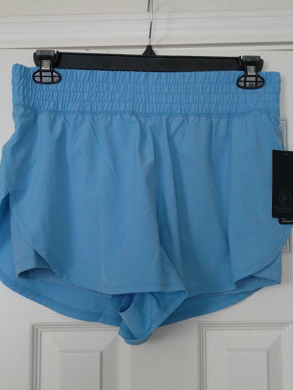 90 Degrees By Reflex Women’s Light Blue Athletic Shorts - Size L NWT